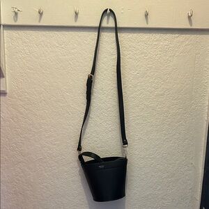 Black Bucket Bag with Adjustable Strap